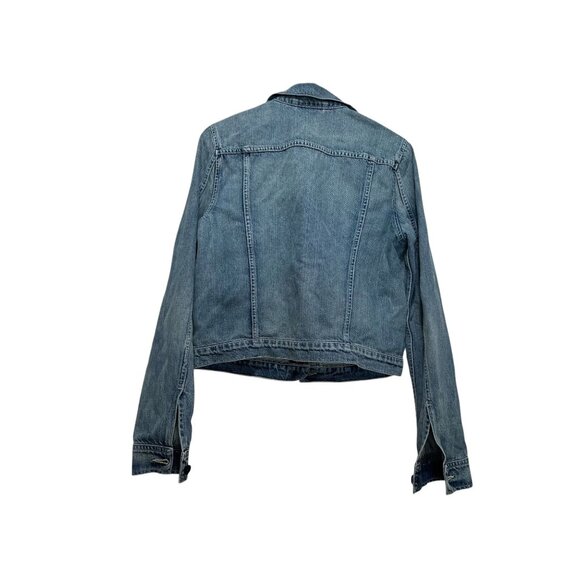 AYR Ride or Fly Denim Jacket Womens Medium Blue Cotton Casual Trucker Oversized - Picture 2 of 16